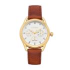 Drive From Citizen Eco-drive Women's Ltr Crystal Leather Watch - Fd2052-07a, Size: Medium, Brown