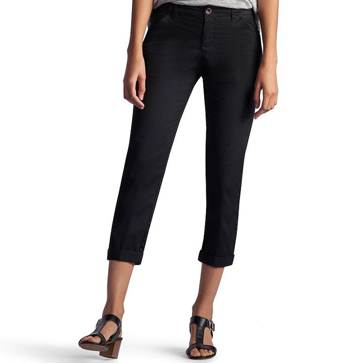 Women's Lee Essential Chino Capris, Size: 18 Avg/reg, Black