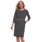 Women's Croft & Barrow&reg; Print Ponte Sheath Dress, Size: Xl, Black