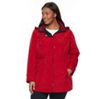 Plus Size Gallery Hooded Anorak Rain Jacket, Women's, Size: 1xl, Red
