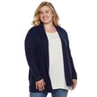 Plus Size Sonoma Goods For Life&trade; Supersoft Airy Shawl Collar Cardigan, Women's, Size: 2xl, Blue (navy)