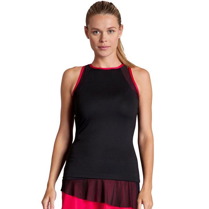 Women's Tail Antonella Racerback Tennis Tank Top, Size: Small, Black