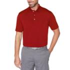 Men's Grand Slam Off Course Slim-fit Textured Golf Polo, Size: Medium, Dark Red
