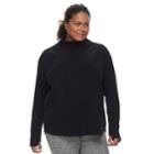 Plus Size Tek Gear Microfleece Turtleneck Pullover Top, Women's, Size: 2xl, Black