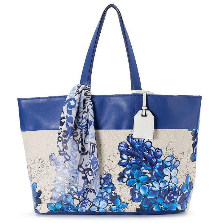 Reed Market Tote With Scarf, Women's, Dark Blue