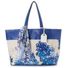 Reed Market Tote With Scarf, Women's, Dark Blue