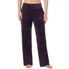 Women's Cuddl Duds Plush Velour Pants, Size: Large, Med Purple