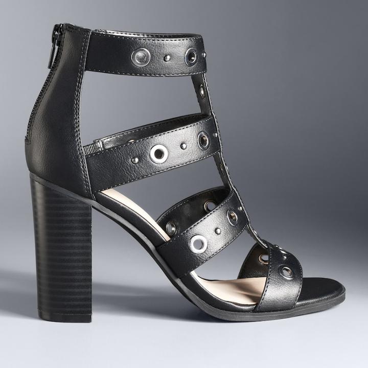 Simply Vera Vera Wang Amsterdam Women's High Heel Sandals, Size: 7.5, Black