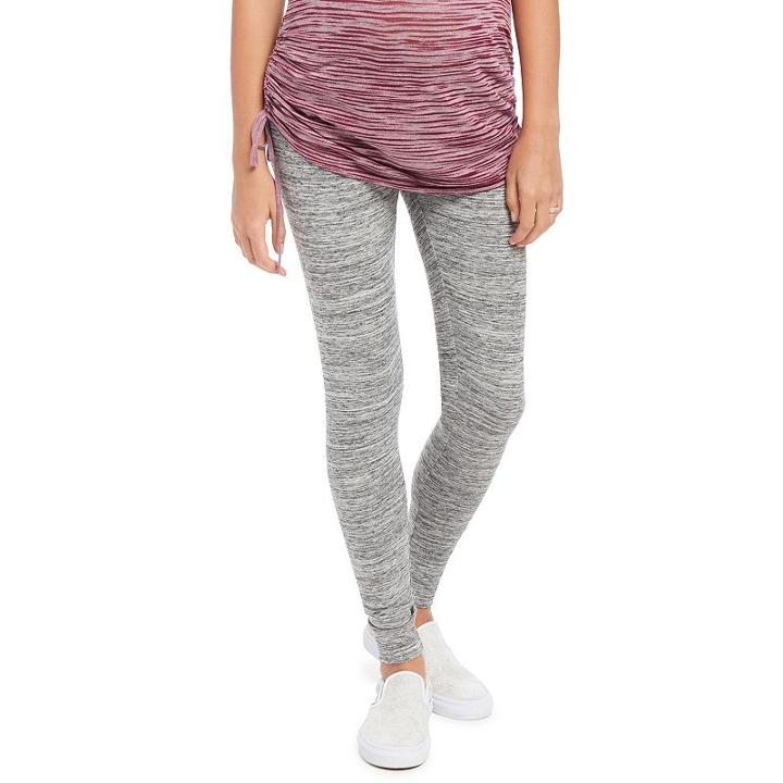 Maternity Oh Baby By Motherhood™ Secret Fit Belly™ Space-dyed Leggings, Women's, Size: Large, Light Grey