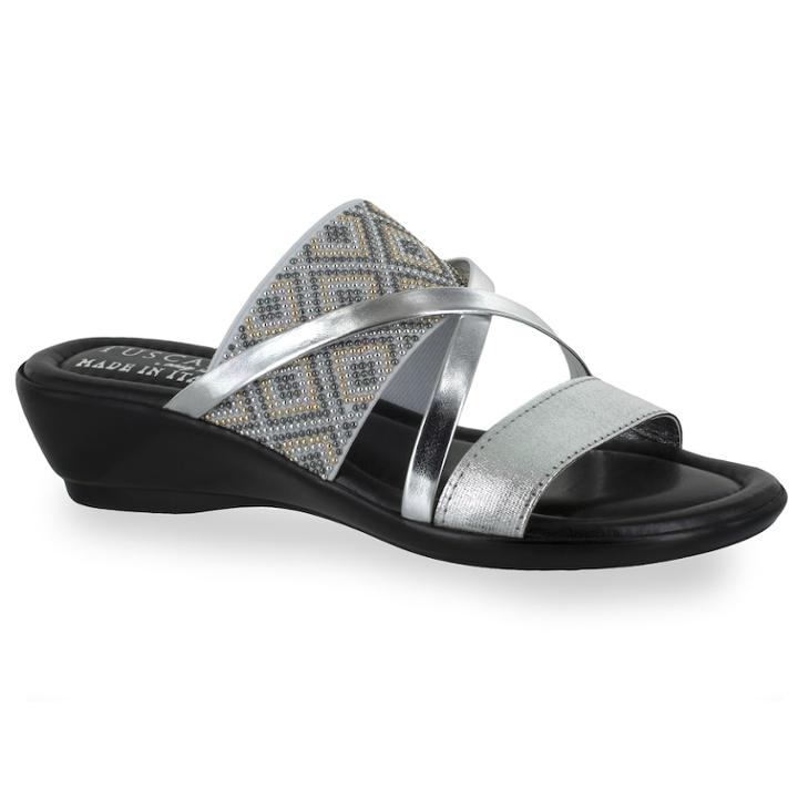 Tuscany By Easy Street Palazzo Women's Sandals, Size: Medium (8), Silver