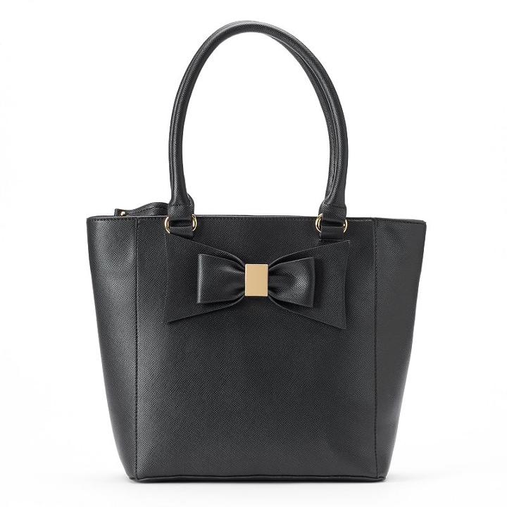 Apt. 9&reg; Brooklyn Bow Tote, Women's, Black