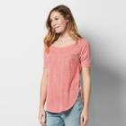 Women's Sonoma Goods For Life&trade; Marled Scoopneck Tee, Size: Medium, Med Pink