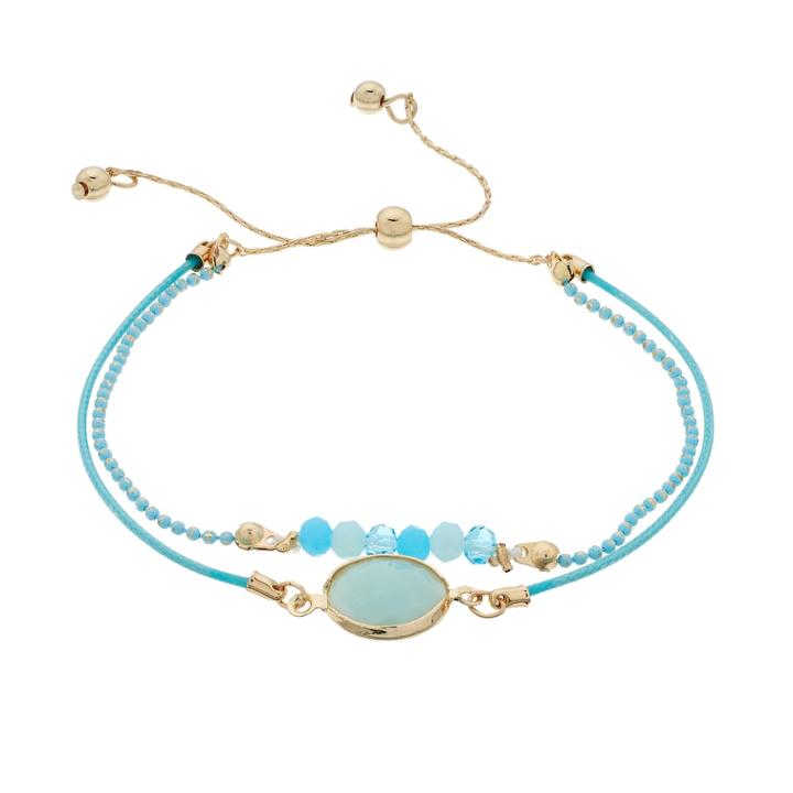 Lc Lauren Conrad Double Strand Beaded Bracelet, Women's, Blue