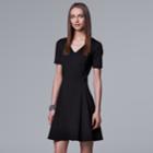 Petite Simply Vera Vera Wang Solid Ponte Fit & Flare Dress, Women's, Size: S Petite, Oxford