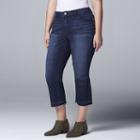 Plus Size Simply Vera Vera Wang Release-hem Capri Jeans, Women's, Size: 24 W, Med Blue