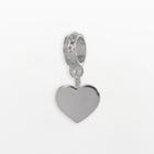 Individuality Beads Sterling Silver Heart Charm, Women's, Grey