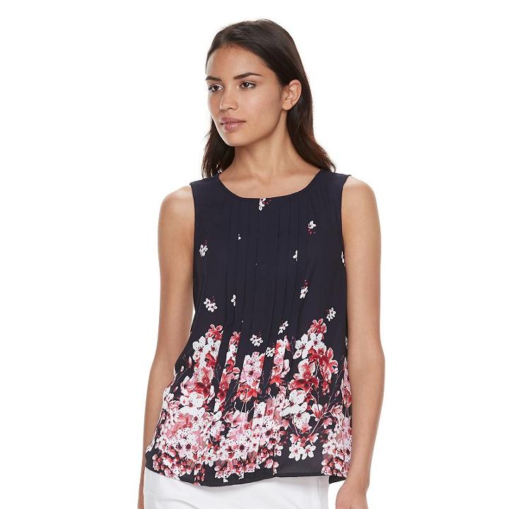 Women's Elle&trade; Pleated Tank Top, Size: Xs, Blue