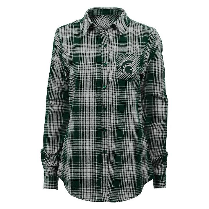 Women's Michigan State Spartans Dream Plaid Shirt, Size: Xl, Green Oth