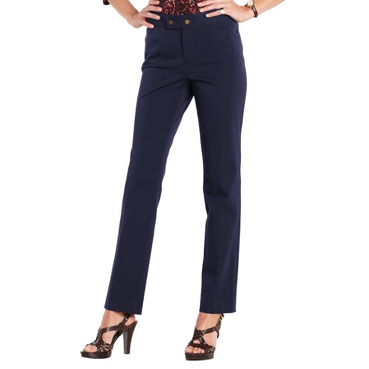 Chaps, Petite Slim Dress Pants, Women's, Size: 12p-short, Blue