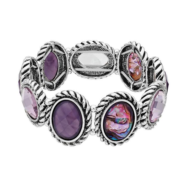 Dana Buchman Oval Stretch Bracelet, Women's, Purple Oth