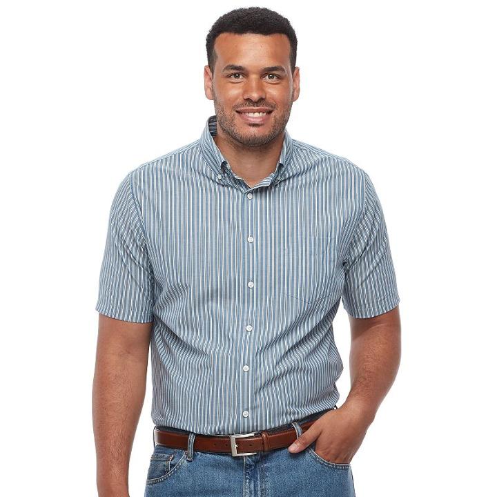 Big & Tall Croft & Barrow&reg; True Comfort Regular-fit Stretch Button-down Shirt, Men's, Size: 3xb, Dark Blue