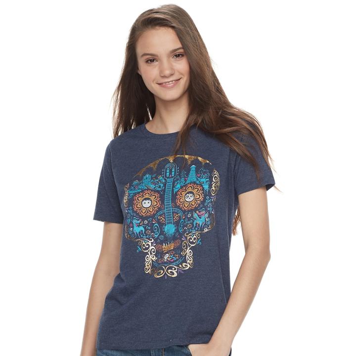 Disney Pixar Coco Juniors' Sugar Skull Tee, Teens, Size: Xs, Oxford