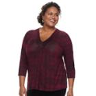 Plus Size Dana Buchman Release Pleat Top, Women's, Size: 2xl, Med Red