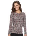Women's Croft & Barrow&reg; Classic Crewneck Tee, Size: Xs, Brt Pink