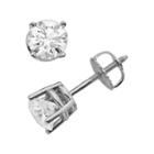 18k White Gold 1 1/2-ct. T.w. Round-cut Colorless Diamond Solitaire Earrings, Women's