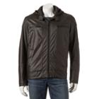 Men's Excelled Faux-leather Hooded Moto Jacket, Size: Small, Brown