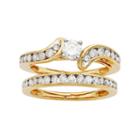 14k Gold Igl Certified 1 Carat T.w. Diamond Bypass Engagement Ring Set, Women's, Size: 8, Yellow