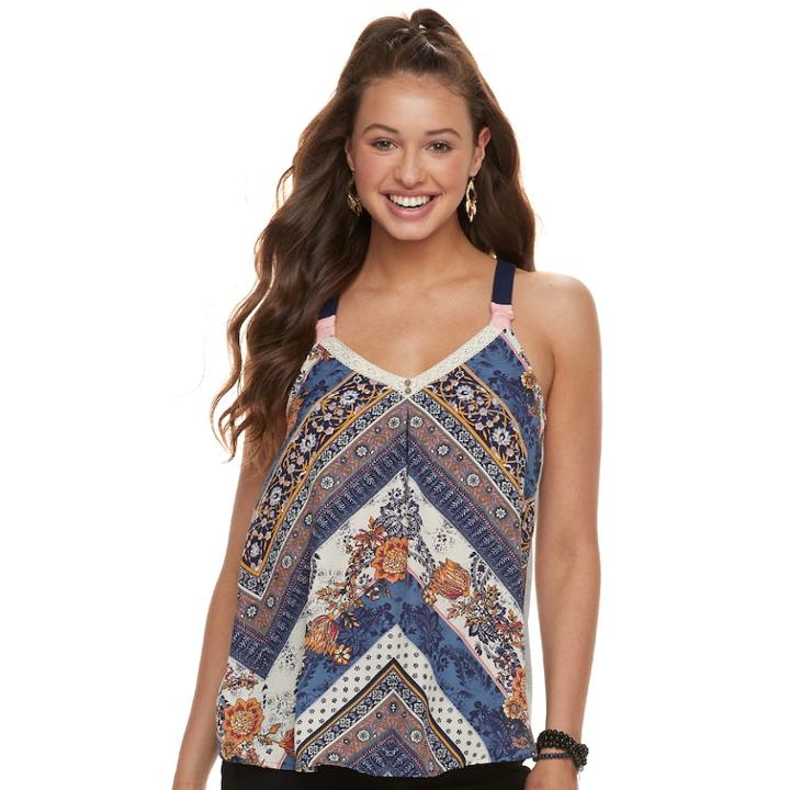 Juniors' Rewind Swing Racerback Tank, Teens, Size: Xs, Grey