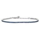 Sterling Silver Cubic Zirconia Bracelet, Women's, Size: 7, Blue