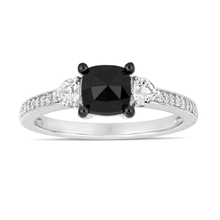 Lovemark 10k White Gold 1 1/10 Carat T.w. Black & White Diamond Engagement Ring, Women's, Size: 8