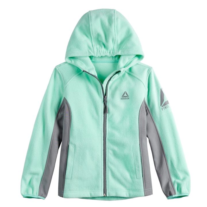 Girls 7-16 Reebok Polar Fleece Midweight Jacket, Size: 10-12, Green