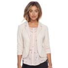 Juniors' Candie's&reg; Ruched Lace Knit Blazer, Teens, Size: Small, Brt Pink