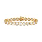 18k Gold Over Silver Cubic Zirconia Tennis Bracelet, Women's, Size: 7, White