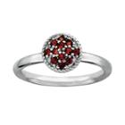 Stacks And Stones Sterling Silver Garnet Cluster Stack Ring, Women's, Size: 6, Red