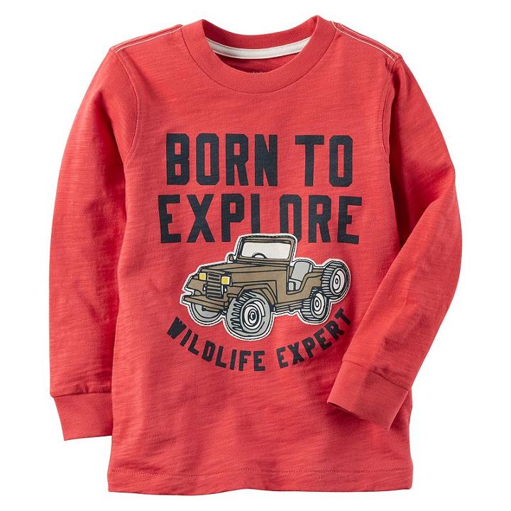 Boys 4-7 Carter's Born To Explore Wildlife Expert Graphic Tee, Size: 8, Red