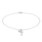 Sterling Summer Dolphin Charm Anklet, Women's, Size: 9, Silver