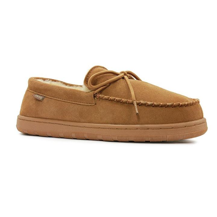 Lamo Men's Moccasin Slippers, Size: Medium (12), Brown