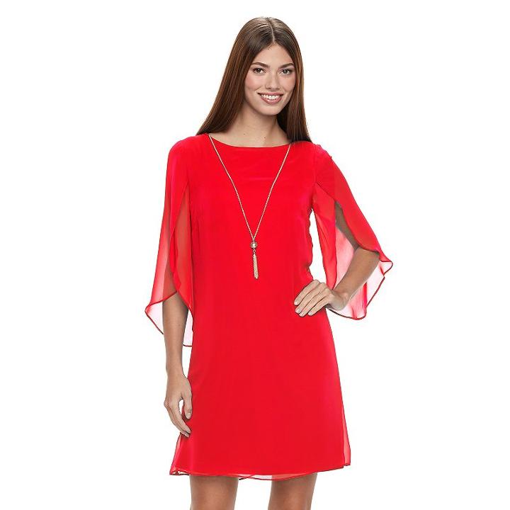 Women's Msk Navy Shift Dress, Size: 10, Med Orange
