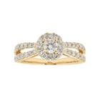 14k Gold 1 Carat T.w. Igl Certified Diamond Halo Engagement Ring, Women's, Size: 5, White