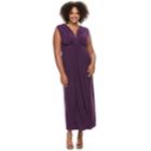 Juniors' Plus Size Wrapper Knot-front Empire Dress, Teens, Size: 2xl, Brt Purple