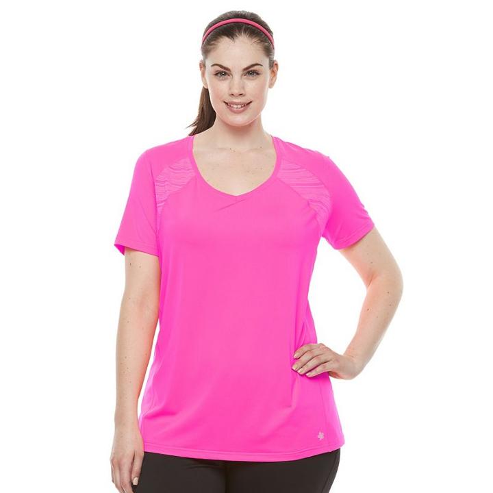 Plus Size Tek Gear&reg; V-neck Performance Base Layer Tee, Women's, Size: 3xl, Brt Pink