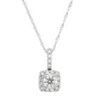 14k White Gold 1/5 Carat T.w. Diamond Halo Pendant Necklace, Women's, Size: 18