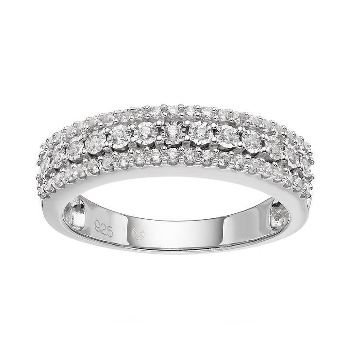1/3 Carat T.w. Diamond Sterling Silver Anniversary Ring, Women's, Size: 7, White