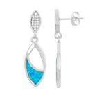 Lab-created Blue Opal & Cubic Zirconia Sterling Silver Marquise Drop Earrings, Women's