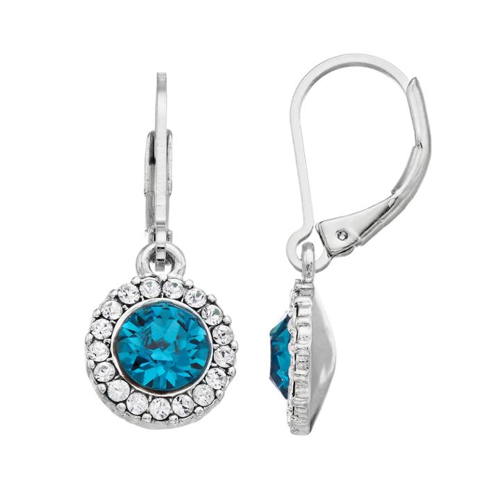 Dana Buchman Round Halo Drop Earrings, Women's, Blue