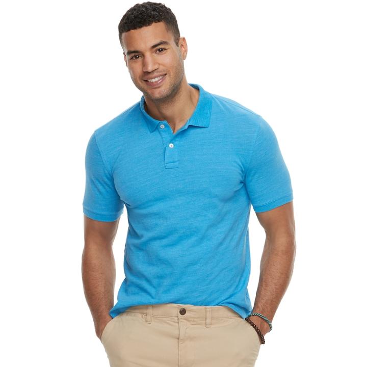 Men's Sonoma Goods For Life&trade; Flexwear Classic-fit Stretch Pique Polo, Size: Large, Med Blue